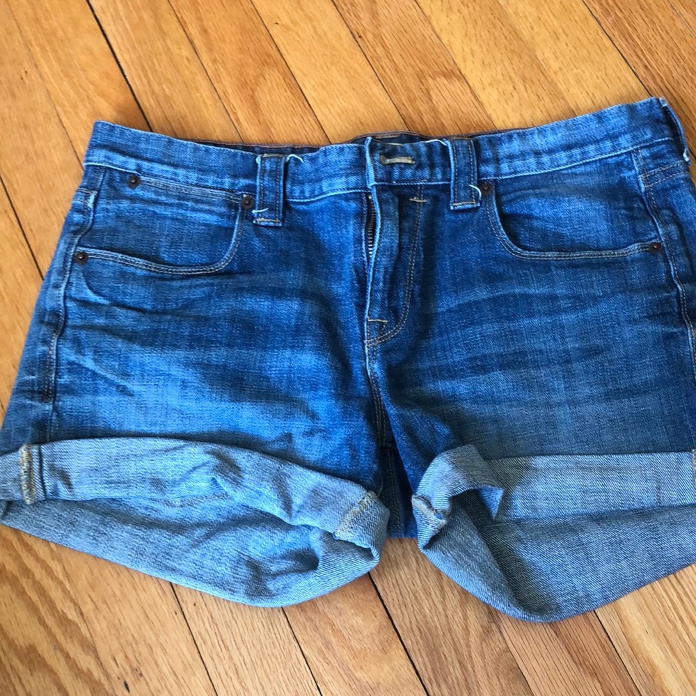 JCrew Jean shorts 4” inseam, rolled hem.